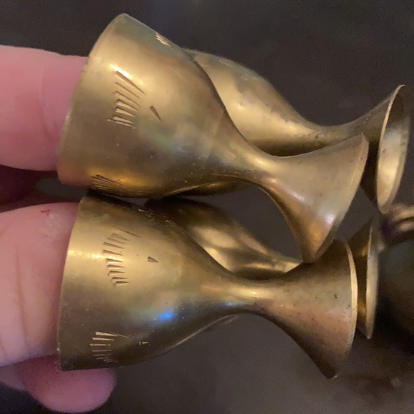 India Brass Mini Coffee Set - Picture 8 of 12